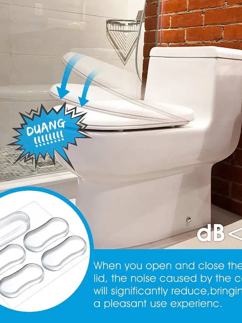 20 Pieces Universal Toilet Seat Bumpers, Silicone Rubber Lid Bumper Kit for Bide
